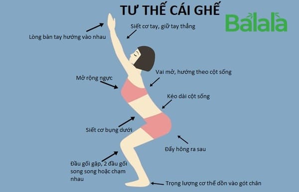 bài tập tư thế cái ghế giảm cân toàn thân